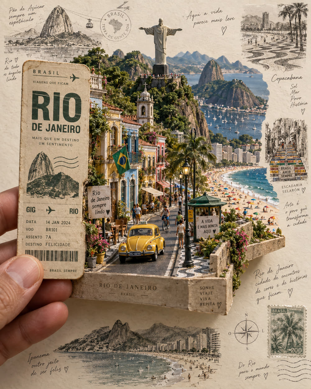 Re-run of the same Rio de Janeiro diorama prompt, labelled GPT Image 2.5 by the upstream project