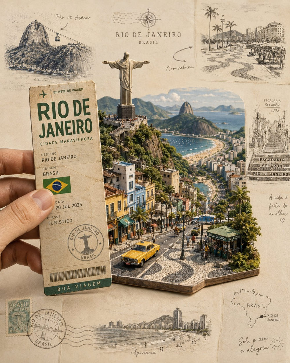 Original Rio de Janeiro paper-cut travel diorama from the awesome-gpt-image-2 gallery, labelled GPT Image 2